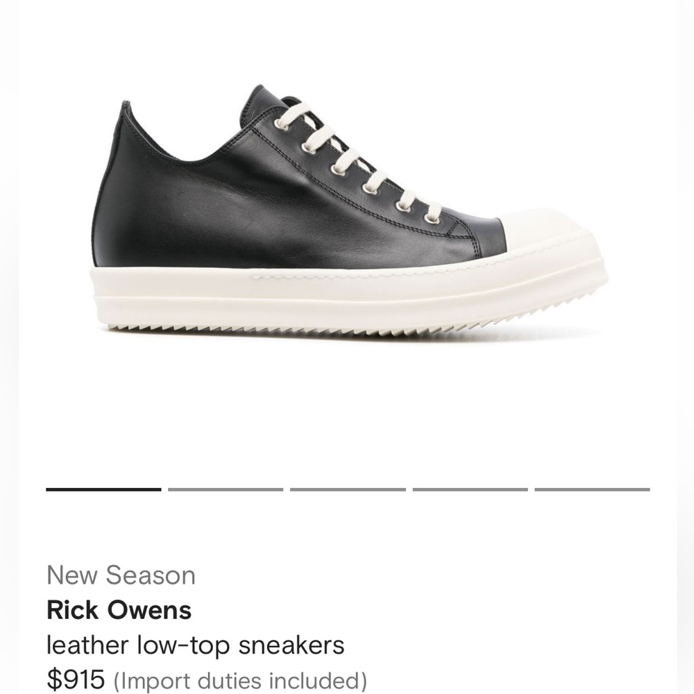 Rick Owens iconic leather low top sneakers